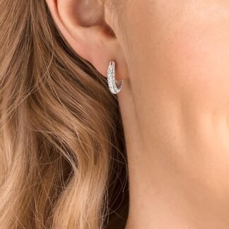 Swarovski Stone Crystal Pierced Hoop Earring Jewelry Collection