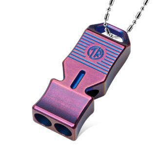 TACRAY Titanium Emergency Survival Whistle, Portable Necklace Whistle, Loud Whistle up to 120~130db, Good for Life Saving, Hiking, Camping, and Pet Training