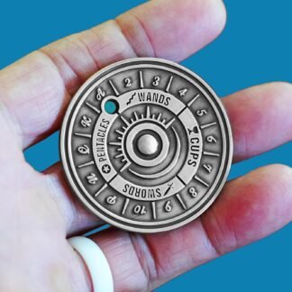 Tarot Cards Coin for Divination Readings Spin and Stop Decision Tool Fortune Telling Deck Spinner Antique Silver - lunas-mystic-emporium.com Tarot Cards Coin for Divination Readings, Spin and Stop Decision Tool, Fortune Telling Deck Spinner (Antique Silver)