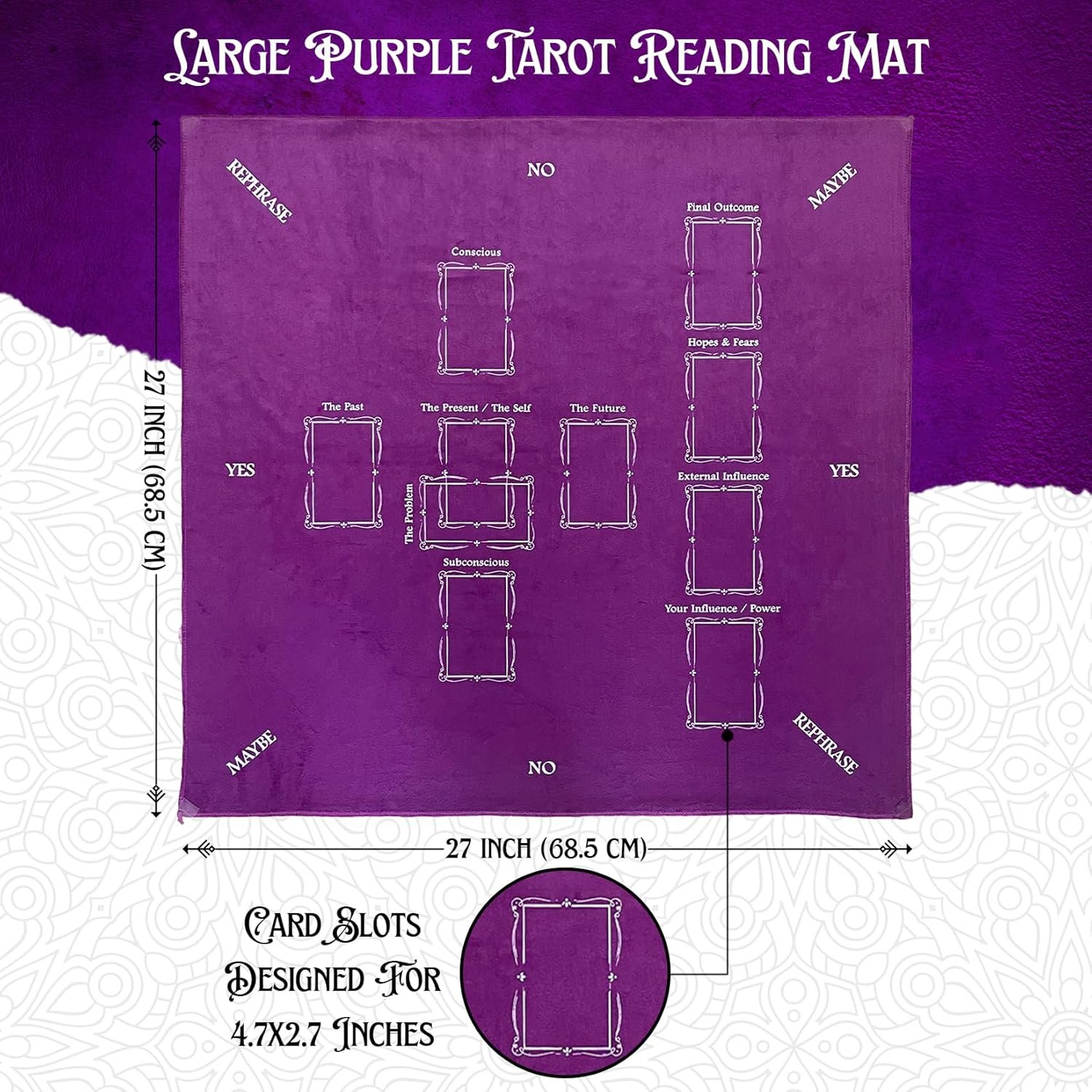 Tarot Cards Deck with Guidebook Velvet Reading Cloth | 78 Cards with Meanings on Them | Purple Pink Designs | Celtic Cross Pendulum Mat | Tarot Pouch Gift Box Perfect - lunas-mystic-emporium.com Tarot Cards Deck with Guidebook & Velvet Reading Cloth | 78 Cards with Meanings on Them | Purple & Pink Designs | Celtic Cross Pendulum Mat | Tarot Pouch & Gift Box – Perfect...