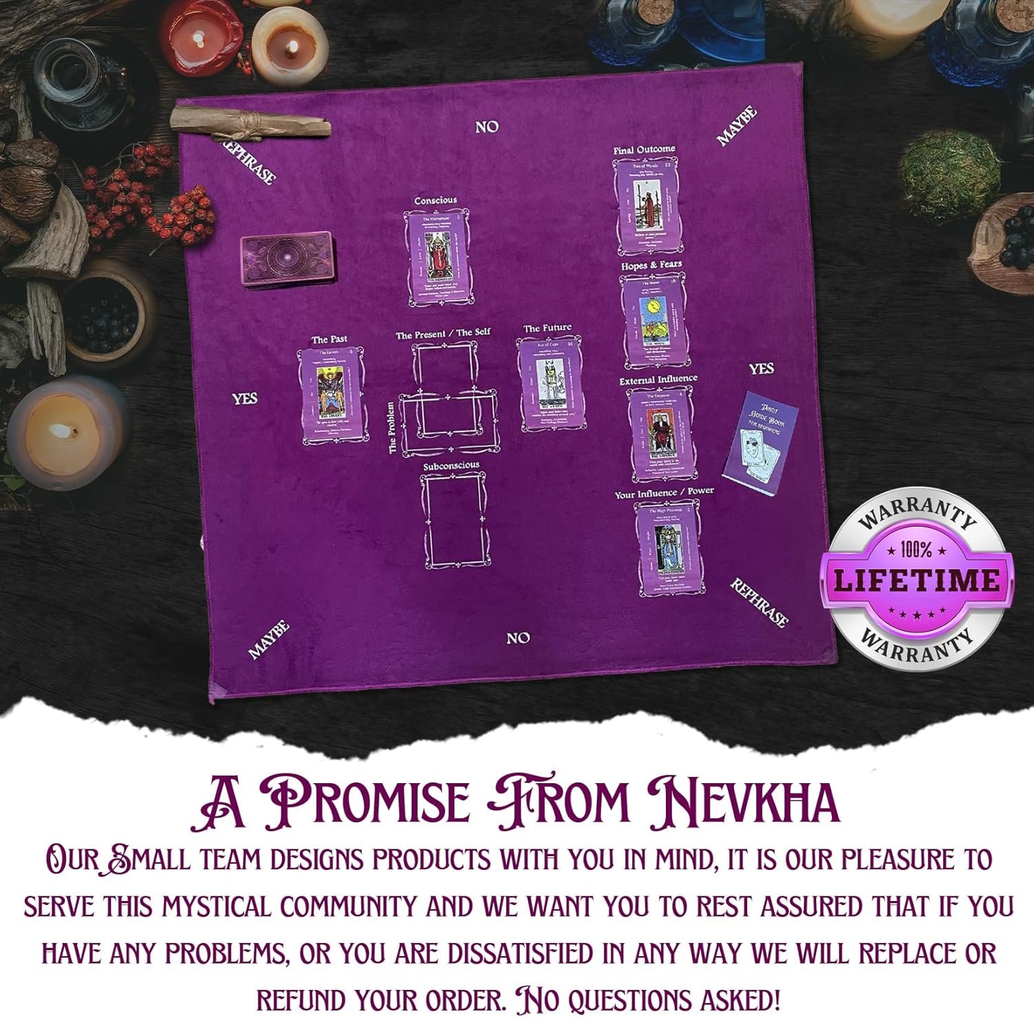 Tarot Cards Deck with Guidebook Velvet Reading Cloth | 78 Cards with Meanings on Them | Purple Pink Designs | Celtic Cross Pendulum Mat | Tarot Pouch Gift Box Perfect - lunas-mystic-emporium.com Tarot Cards Deck with Guidebook & Velvet Reading Cloth | 78 Cards with Meanings on Them | Purple & Pink Designs | Celtic Cross Pendulum Mat | Tarot Pouch & Gift Box – Perfect...