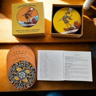 Tarot Cards for Beginner, 78 Round Tarot Cards with Guide Book, Round Tarot Deck can be used for fortune telling, spiritual growth, meditation and advanced divination practice...