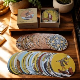 Tarot Cards for Beginner, 78 Round Tarot Cards with Guide Book, Round Tarot Deck can be used for fortune telling, spiritual growth, meditation and advanced divination practice...