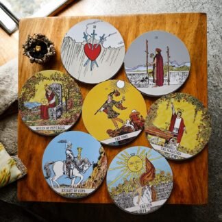 Tarot Cards for Beginner, 78 Round Tarot Cards with Guide Book, Round Tarot Deck can be used for fortune telling, spiritual growth, meditation and advanced divination practice...