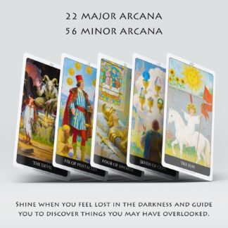 Tarot Cards for Beginners, 78 Classic Waite System Tarot Cards Deck with Guidebook, Table Cloth, Velvet Bag & Card Holder, Guided Fortune Telling Tarot Set for Divination and...