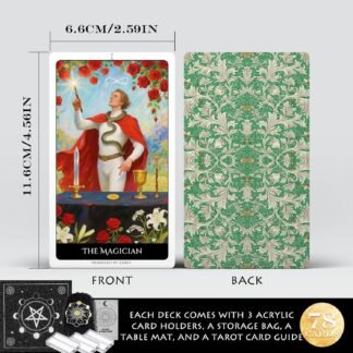 Tarot Cards for Beginners, 78 Classic Waite System Tarot Cards Deck with Guidebook, Table Cloth, Velvet Bag & Card Holder, Guided Fortune Telling Tarot Set for Divination and...