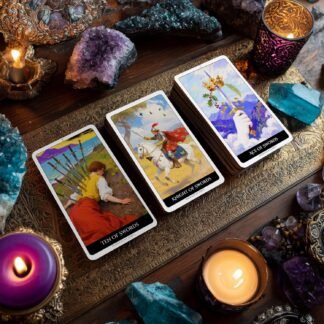 Tarot Cards for Beginners, 78 Classic Waite System Tarot Cards Deck with Guidebook, Table Cloth, Velvet Bag & Card Holder, Guided Fortune Telling Tarot Set for Divination and...