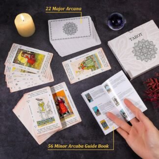 Tarot Cards for Beginners, 78 Original Tarot Deck Card with Guide Book, Durable Tarots Cards with Meaning on Them