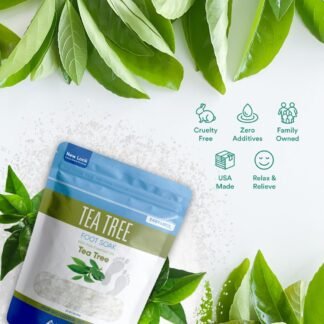 Tea Tree Foot Soak 32 Ounces Epsom Salt with Natural Tea Tree, Lavender and Eucalyptus Essential Oils Plus Vitamin C in BPA Free Pouch with Easy Press-Lock Seal