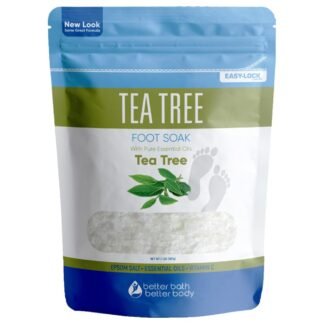 Tea Tree Foot Soak 32 Ounces Epsom Salt with Natural Tea Tree, Lavender and Eucalyptus Essential Oils Plus Vitamin C in BPA Free Pouch with Easy Press-Lock Seal