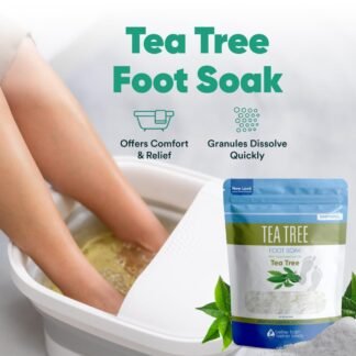 Tea Tree Foot Soak 32 Ounces Epsom Salt with Natural Tea Tree, Lavender and Eucalyptus Essential Oils Plus Vitamin C in BPA Free Pouch with Easy Press-Lock Seal