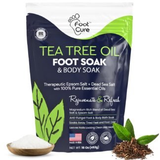 Tea Tree Oil Foot Soak with Epsom Salt - For Toenail Repair, Athletes Foot, Softens Calluses, Soothes Sore & Tired Feet, Nail Discoloration, odor Scent, Spa Pedicure Care - Made...