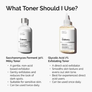 The Ordinary Glycolic Acid 7% Exfoliating Toner, Brightening and Smoothing Daily Toner for More Even-Looking Skin Tone