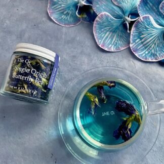 The-Qi Trio Petite Flower Teas Set - 3 Jars of Whole Flowers (Butterfly Pea, Rosebud, & Jasmine) - 100% All Natural Floral Tea Gift Set for Inner Calm, Relaxation, & Wellness -...