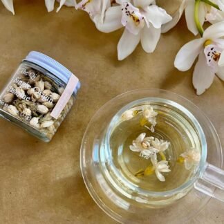 The-Qi Trio Petite Flower Teas Set - 3 Jars of Whole Flowers (Butterfly Pea, Rosebud, & Jasmine) - 100% All Natural Floral Tea Gift Set for Inner Calm, Relaxation, & Wellness -...