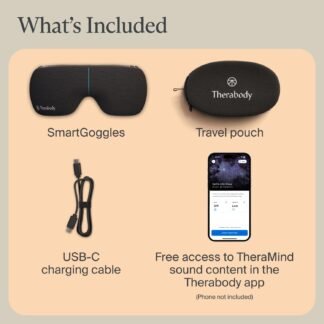 Therabody SmartGoggles (2nd Generation) Heated Eye Mask & Eye Massager - Blackout Sleep Mask & Temple Massage for Personalized Relaxation, Stress Relief & Headache Relief