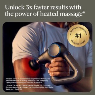 TheraGun Therabody Prime Plus Heated, Powerful Massage Gun for Enhanced Warm-Up & Workout Recovery - Quiet Deep Tissue Massager for Body and Back Pain Relief - Leg & Back...