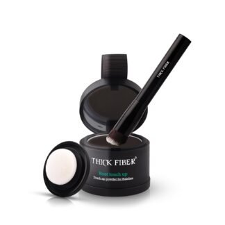 THICK FIBER Root Touch Up Powder - Water & Sweat Resistant Hair Loss Concealer Set for Thinning Hair Women, Includes Brush (Dark Brown)