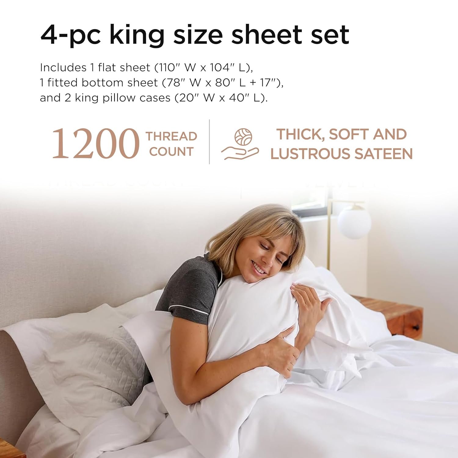 Threadmill 100 American Certified Supima Cotton Sheets King Size - 1200 Thread Count 4Pc King Size Sheets Set Smooth Sateen Ultra Luxury Bed Sheets 17 Deep Pocket King - lunas-mystic-emporium.com Threadmill 100% American Certified Supima Cotton Sheets King Size - 1200 Thread Count, 4Pc King Size Sheets Set, Smooth Sateen, Ultra Luxury Bed Sheets, 17" Deep Pocket King...