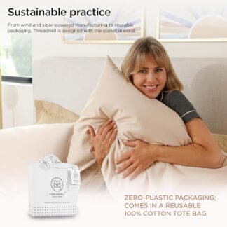 Threadmill Luxury Supima Cotton Sheets, Luxury 1200 Thread Count Soft 100% Cotton Sheets for Full Size Bed, 4 Pc Beige Bed Sheets Full Set, 5-Star Hotel Quality Deep Pocket Bed...