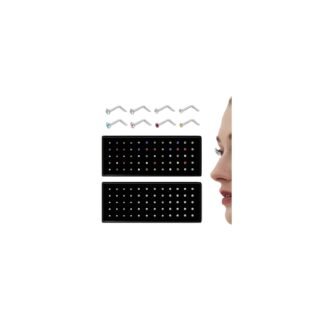 THUNARAZ Straight L Shaped Stainless Steel Nose Studs Rings Piercing Pin Body Jewelry 20G-22G 1.5mm 2mm 2.5mm