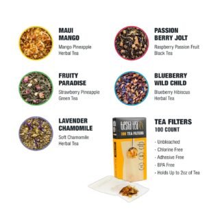 Tiesta Tea Premium Starter Loose Leaf Sampler Kit - Classic Tea Blends, High to Non Caffeinated, Hot & Iced Brews, Starter Set with Black, Green, Herbal Sample Bags and 100...