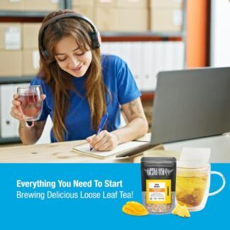 Tiesta Tea Premium Starter Loose Leaf Sampler Kit - Classic Tea Blends, High to Non Caffeinated, Hot & Iced Brews, Starter Set with Black, Green, Herbal Sample Bags and 100...