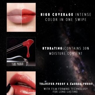 TIMEPHORIA Stellar Dust Lip Stain 10, Transfer-Proof & Smudge-Proof Lip Gloss, Nude Brown Tinted Glossy Finish, High-Pigment Vibrant Color, Hydrating Lightweight Long-Lasting...