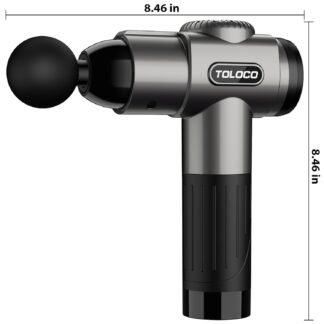 TOLOCO Massage Gun, Deep Tissue Back Massage for Athletes for Pain Relief, Percussion Massager with 10 Massages Heads & Silent Brushless Motor, Christmas Gifts for Women, Men, Grey