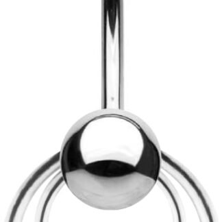 TOOLSSIDE Belly Button Ring with Two Rings VCH Piercing Jewelry 14G Stainless Steel Belly Button Piercing Belly Rings for Women Navel Piercing Jewelry