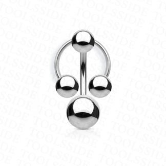 TOOLSSIDE Jewelry for Special Moments with 4 Balls - Piercing Jewelry for Women - Belly Button Ring 14 gauge, Stainless Steel Belly Button Rings, Navel Rings for Women