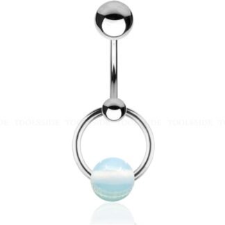 TOOLSSIDE VCH Piercing Jewelry with Opalite Stone Titanium Belly Button Ring Navel Piercing Jewelry Belly Rings for Women 14G Belly Button Piercing