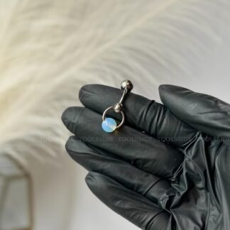TOOLSSIDE VCH Piercing Jewelry with Opalite Stone Titanium Belly Button Ring Navel Piercing Jewelry Belly Rings for Women 14G Belly Button Piercing