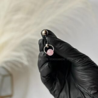 TOOLSSIDE VCH Piercing Jewelry with Rose Quartz Stone Stainless Steel Belly Button Ring Navel Piercing Jewelry Belly Rings for Women 14G Belly Button Piercing