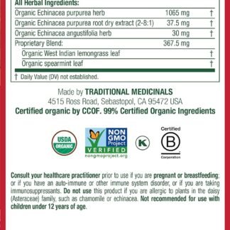 Traditional Medicinals Organic Echinacea Plus with Spearmint Herbal Tea, Promotes Immune Function, (Pack of 3) - 48 Tea Bags Total