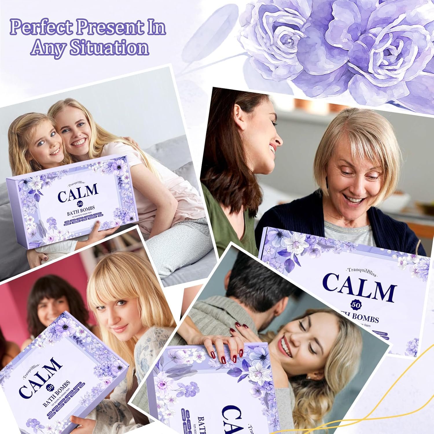 TranquilBliss Bath Bombs for Women 50 PCS Set with 10 Rich Scents Natural Bubble Bathbombs Dry Skin Moisturizing Present for Christmas Mothers Day Birthday for Mom - lunas-mystic-emporium.com TranquilBliss Bath Bombs for Women, 50 PCS Set with 10 Rich Scents, Natural Bubble Bathbombs, Dry Skin Moisturizing, Present for Christmas, Mother’s Day, Birthday, for Mom,...