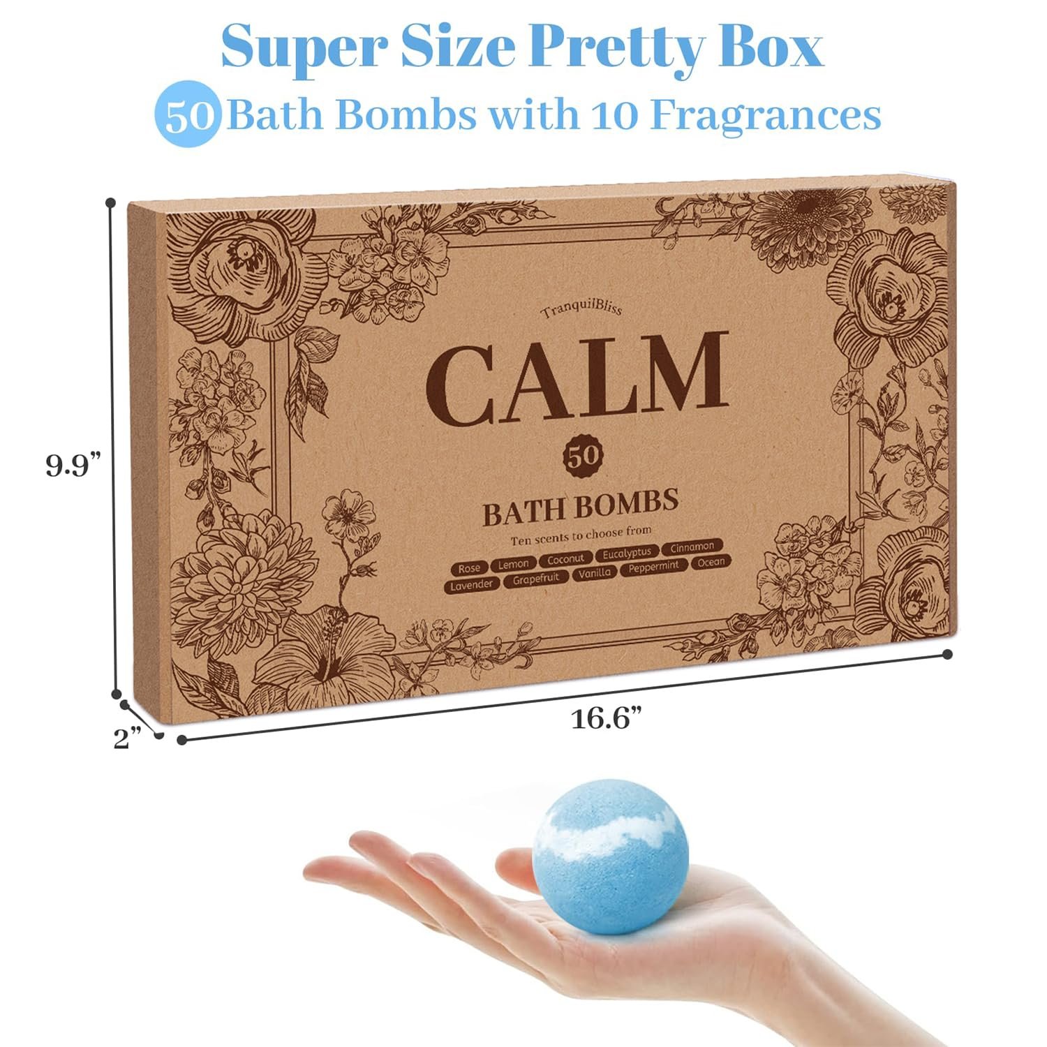 TranquilBliss Bath Bombs Set 50 PCS with 10 Rich Scents Bath Bombs for Women Natural Bubble Bombs with Shea Butter Safe Oil Ideal for Valentines Birthday Mothers Day - lunas-mystic-emporium.com TranquilBliss Bath Bombs Set 50 PCS with 10 Rich Scents, Bath Bombs for Women, Natural Bubble Bombs with Shea Butter & Safe Oil, Ideal for Valentines, Birthday, Mother's Day...