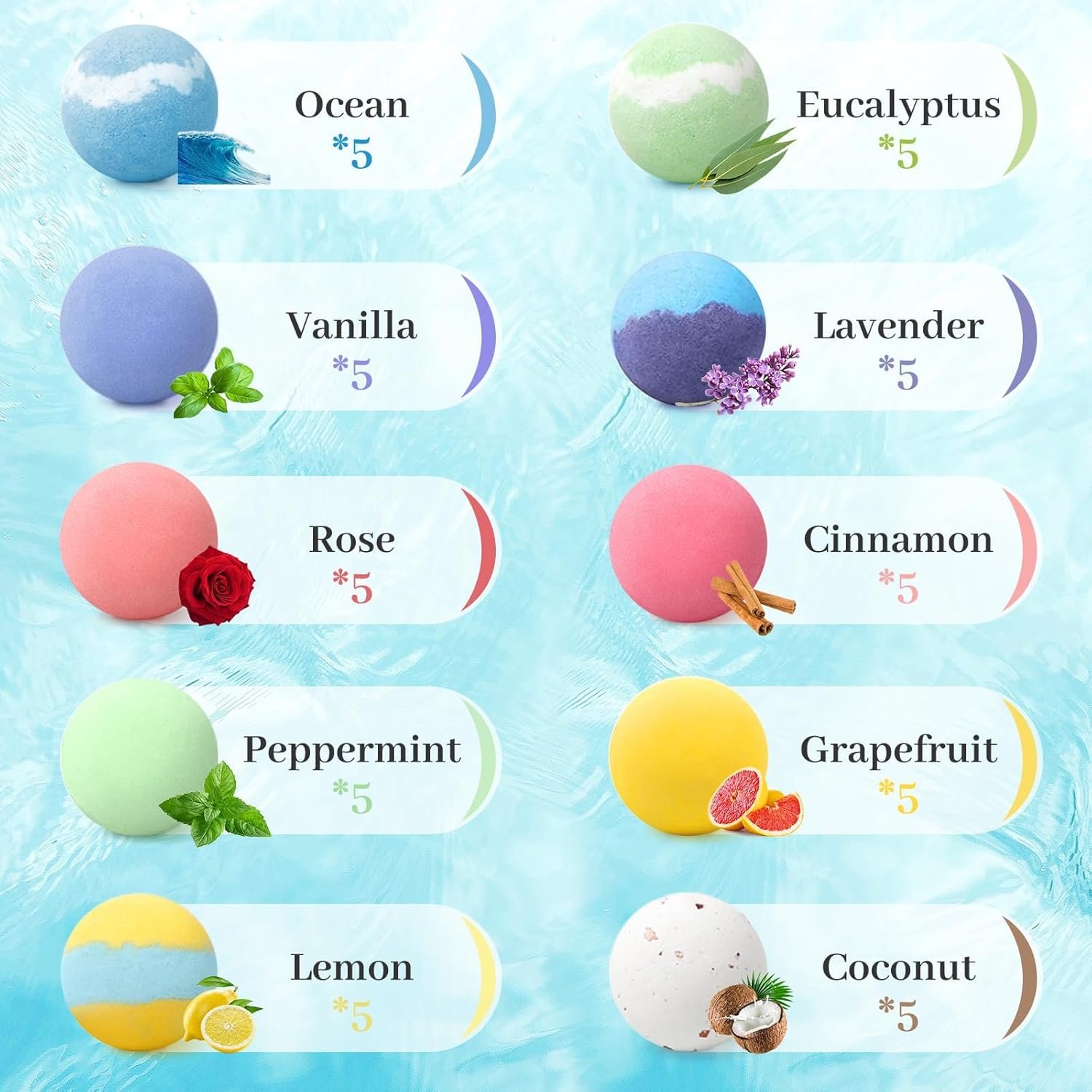 TranquilBliss Bath Bombs Set 50 PCS with 10 Rich Scents Bath Bombs for Women Natural Bubble Bombs with Shea Butter Safe Oil Ideal for Valentines Birthday Mothers Day - lunas-mystic-emporium.com TranquilBliss Bath Bombs Set 50 PCS with 10 Rich Scents, Bath Bombs for Women, Natural Bubble Bombs with Shea Butter & Safe Oil, Ideal for Valentines, Birthday, Mother's Day...