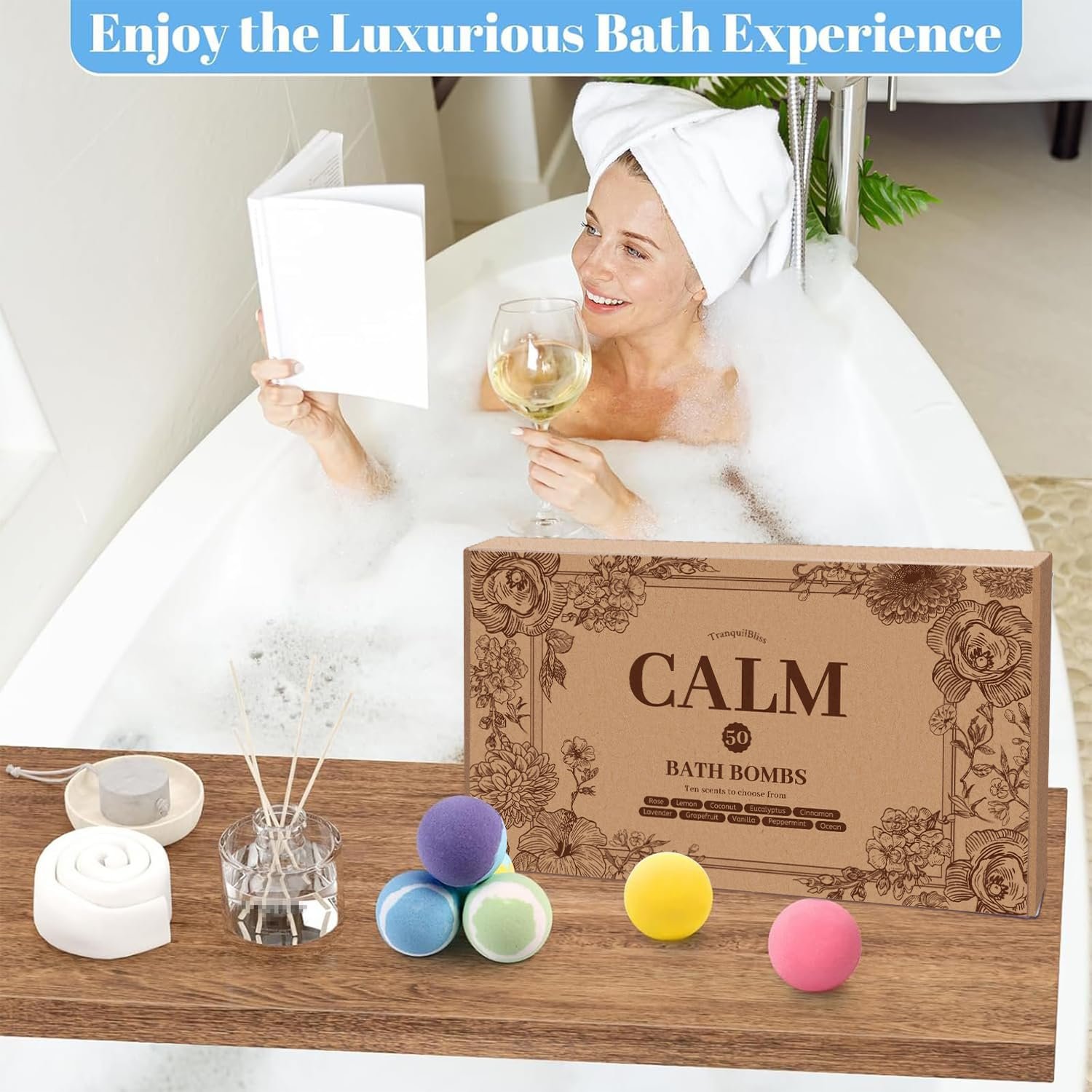 TranquilBliss Bath Bombs Set 50 PCS with 10 Rich Scents Bath Bombs for Women Natural Bubble Bombs with Shea Butter Safe Oil Ideal for Valentines Birthday Mothers Day - lunas-mystic-emporium.com TranquilBliss Bath Bombs Set 50 PCS with 10 Rich Scents, Bath Bombs for Women, Natural Bubble Bombs with Shea Butter & Safe Oil, Ideal for Valentines, Birthday, Mother's Day...
