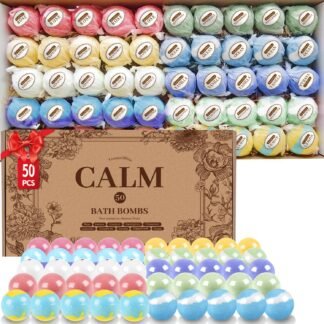 TranquilBliss Bath Bombs Set 50 PCS with 10 Rich Scents, Bath Bombs for Women, Natural Bubble Bombs with Shea Butter & Safe Oil, Ideal for Valentines, Birthday, Mother's Day...