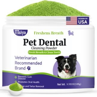 TTsiya Dog Teeth Cleaning Powder, Pet Dental Powder -Dental Care, Dogs Breath Freshener with Probiotics for Tartar & Reduces Plaque & Bad Breath Teeth Cleaning for Small,...