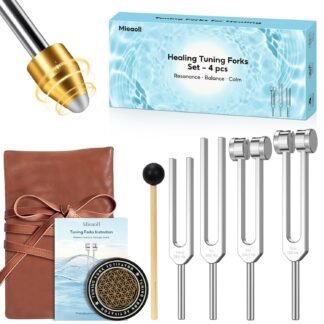 Tuning Forks for Healing, 128Hz 136Hz 256Hz 384Hz Tuning Fork Set for Meditation, Yoga and Chakra Energy Therapy, Perfect Healing Gift for Mom or Girlfriend on Mother's Day,...