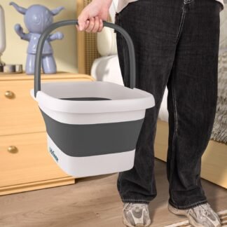 Udefineit Collapsible Foot Soaking Tub with Handle, 15L/4 Gallons, Portable Pedicure Feet Spa Tub, Plastic Feet Soaking Basin with Acupressure Massage Points, Folding Foot Spa...