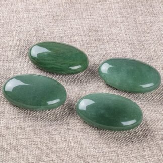UFEEL Green Aventurine Palm Stone Crystal Natural Chakra Therapy Polished Healing Crystal Oval Pocket Gemstone for Anxiety Stress Relief