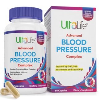 ULTALIFE Blood Pressure Supplements - Advanced Blood Pressure Supplement Complex - Hawthorn Berry, Hibiscus, Garlic, Forskolin - 14 Vitamins & Herbs, 30 Day Supply in Veggie...