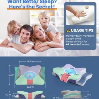 Ultra Pain Relief Cooling Pillow for Neck Support, Adjustable Cervical Pillow Cozy Sleeping, Odorless Ergonomic Contour Memory Foam Pillows, Orthopedic Bed Pillow for Side Back...