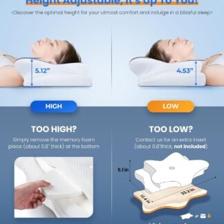 Ultra Pain Relief Cooling Pillow for Neck Support, Adjustable Cervical Pillow Cozy Sleeping, Odorless Ergonomic Contour Memory Foam Pillows, Orthopedic Bed Pillow for Side Back...