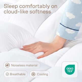 Ultra Soft Full Size Mattress Topper - Cloud-Like Mattress Pad for Back Pain Relief - Breathable Cooling Material for Hot Sleepers