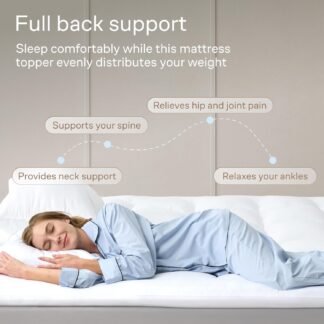 Ultra Soft Full Size Mattress Topper - Cloud-Like Mattress Pad for Back Pain Relief - Breathable Cooling Material for Hot Sleepers