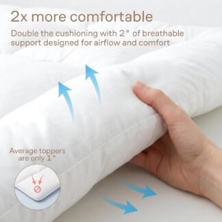 Ultra Soft Full Size Mattress Topper - Cloud-Like Mattress Pad for Back Pain Relief - Breathable Cooling Material for Hot Sleepers